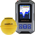 Portable Fish Finder Large HD Display Wireless Depth Finders for Boats with 147 Feet Depth Detection Sensor, Rechargeable Castable Fish Finder Display Fish, Temp