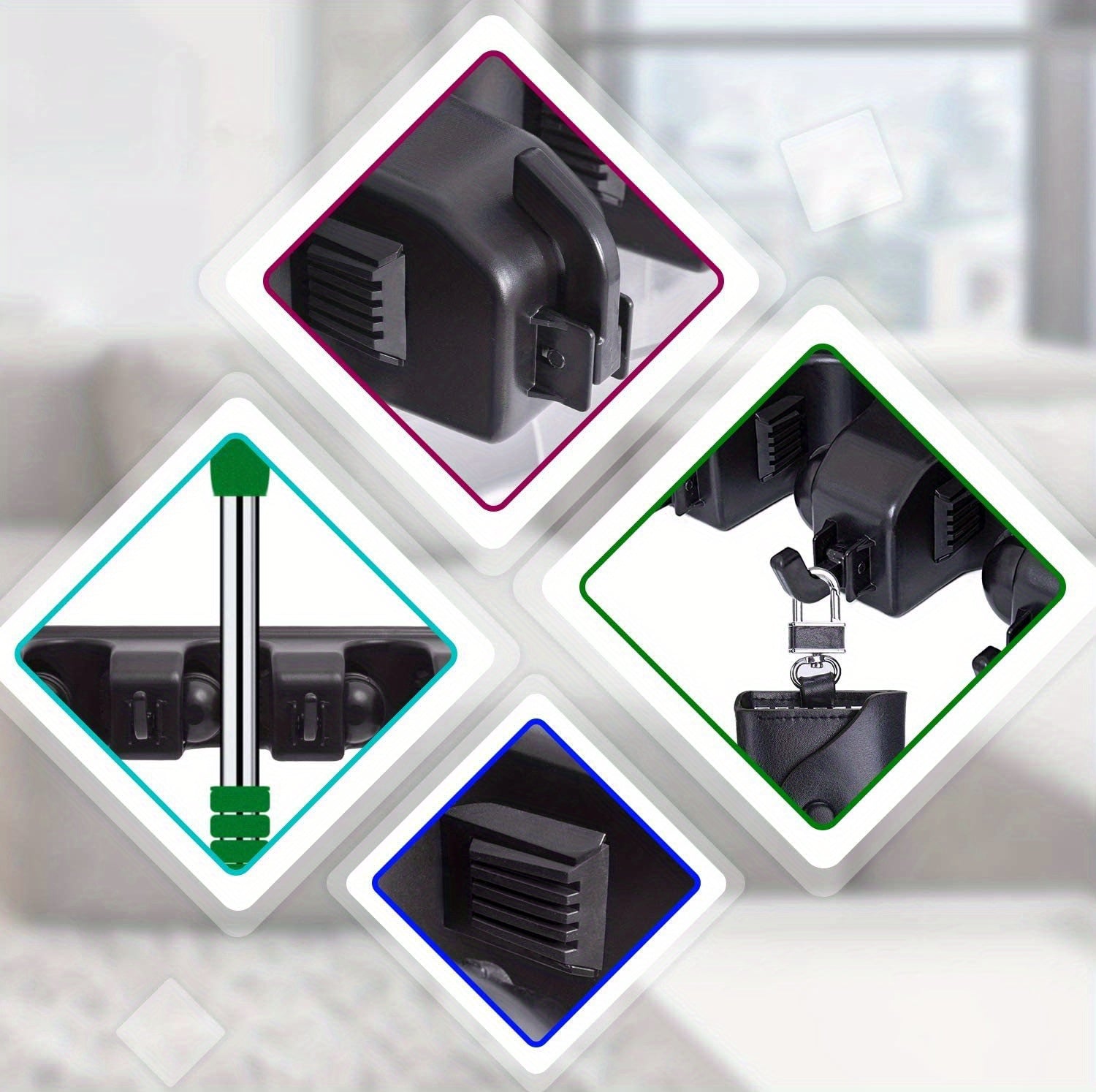 1pc Broom Holder, Wall Mounted Garden Tool Organizer, Home Laundry Room, Closet