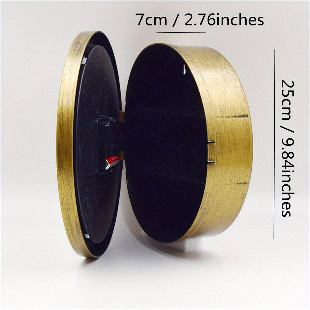 Gold/White Multifunctional Wall Clock with Storage Box, 25cm, Safe and Fun Design