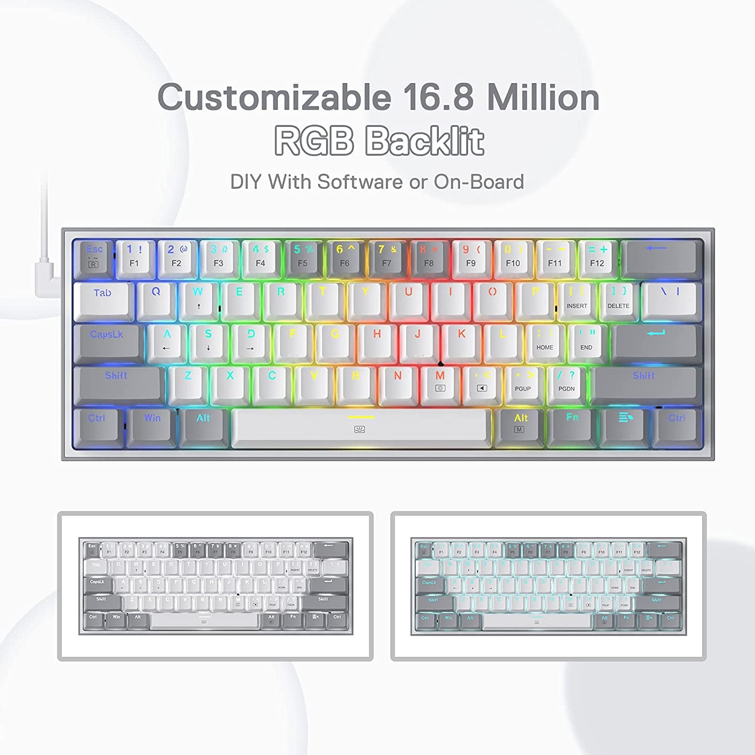 K617 Wired 60% Compact Hot-Swap RGB Gaming Mechanical Keyboard