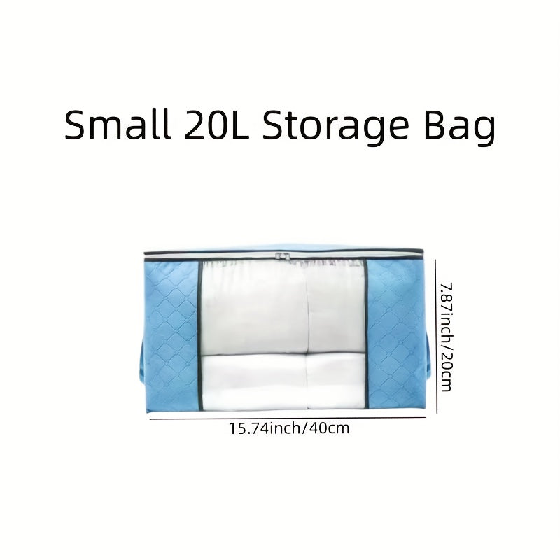 Large Non-Woven Fabric Clothes Storage Organizer Bag with Clear View Window & Secure Zipper Closure