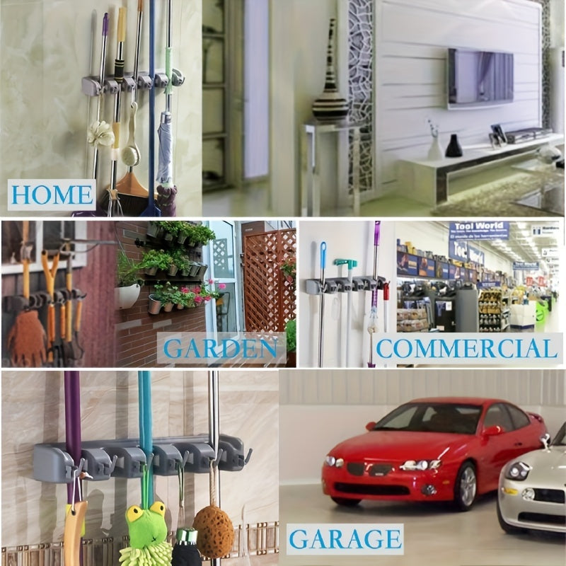 1pc Broom Holder, Wall Mounted Garden Tool Organizer, Home Laundry Room, Closet