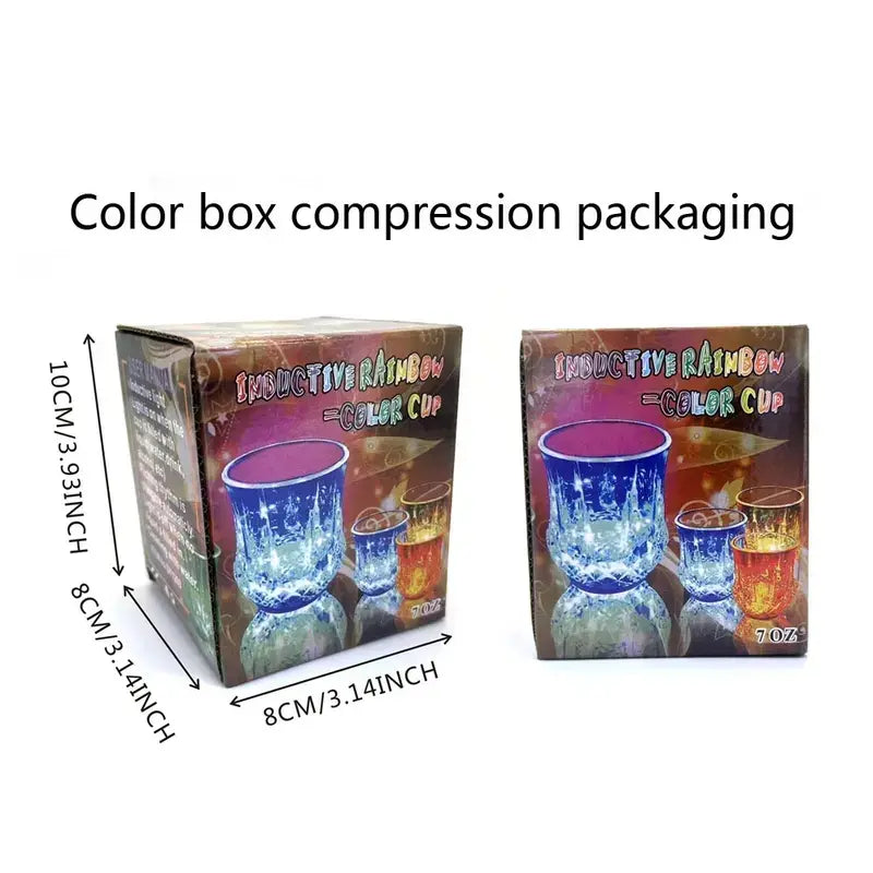 Multicolor LED Glowing Wine Glasses, Liquid-Activated Flashing Drinkware for Parties & Events, Stylish Drinkware Set of 2 Colorful LED Cups, Party Wine Glasses, Drinking Glasses