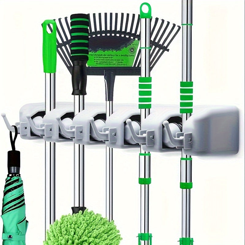 1pc Broom Holder, Wall Mounted Garden Tool Organizer, Home Laundry Room, Closet