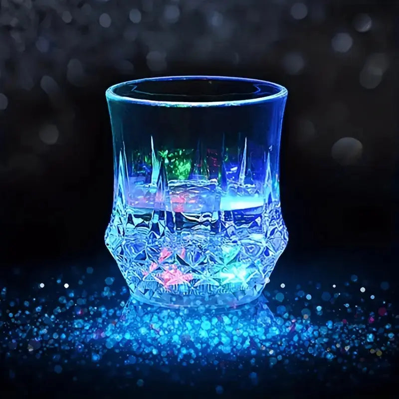 Multicolor LED Glowing Wine Glasses, Liquid-Activated Flashing Drinkware for Parties & Events, Stylish Drinkware Set of 2 Colorful LED Cups, Party Wine Glasses, Drinking Glasses