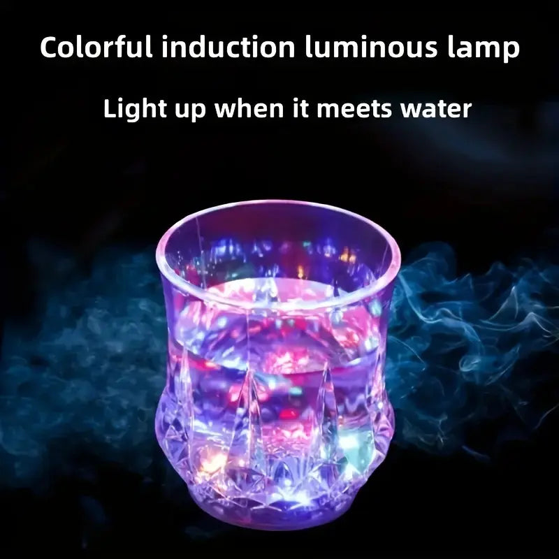Multicolor LED Glowing Wine Glasses, Liquid-Activated Flashing Drinkware for Parties & Events, Stylish Drinkware Set of 2 Colorful LED Cups, Party Wine Glasses, Drinking Glasses