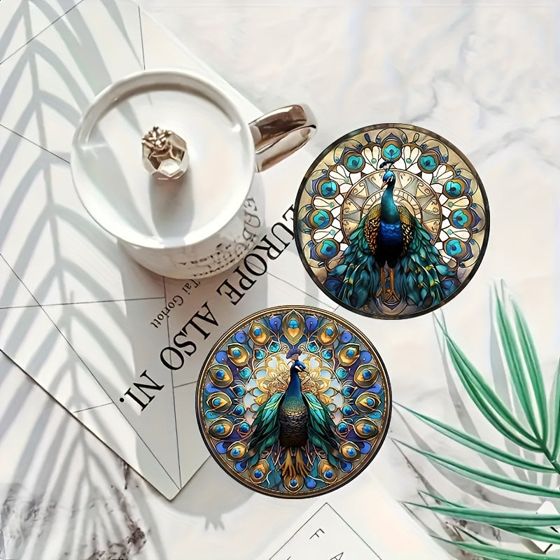 Insulation Peacock Coaster Set