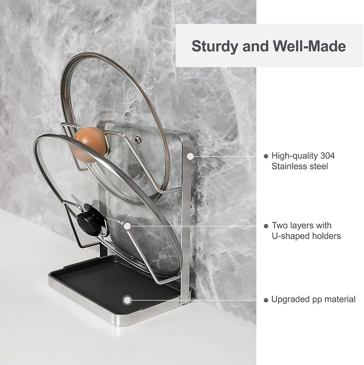  Stainless Steel Pot Lid Holder While Cooking