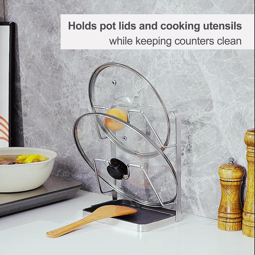  Stainless Steel Pot Lid Holder While Cooking