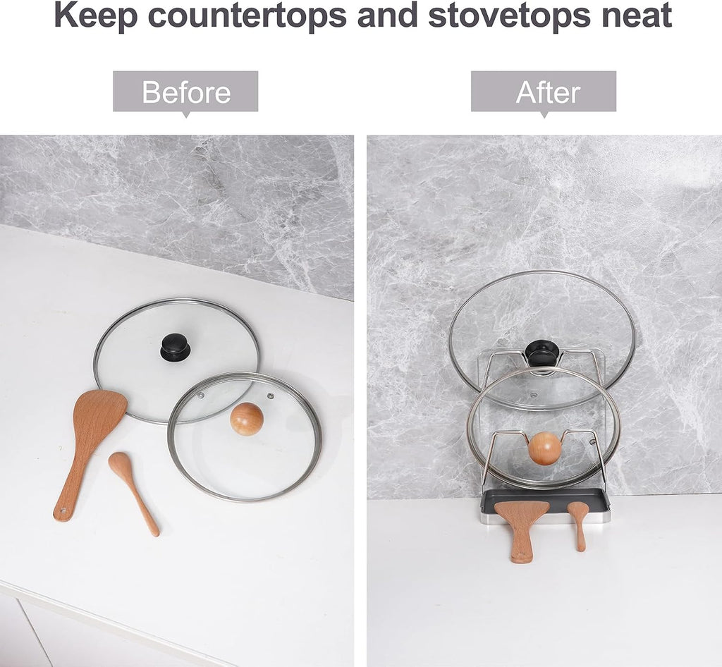  Stainless Steel Pot Lid Holder While Cooking