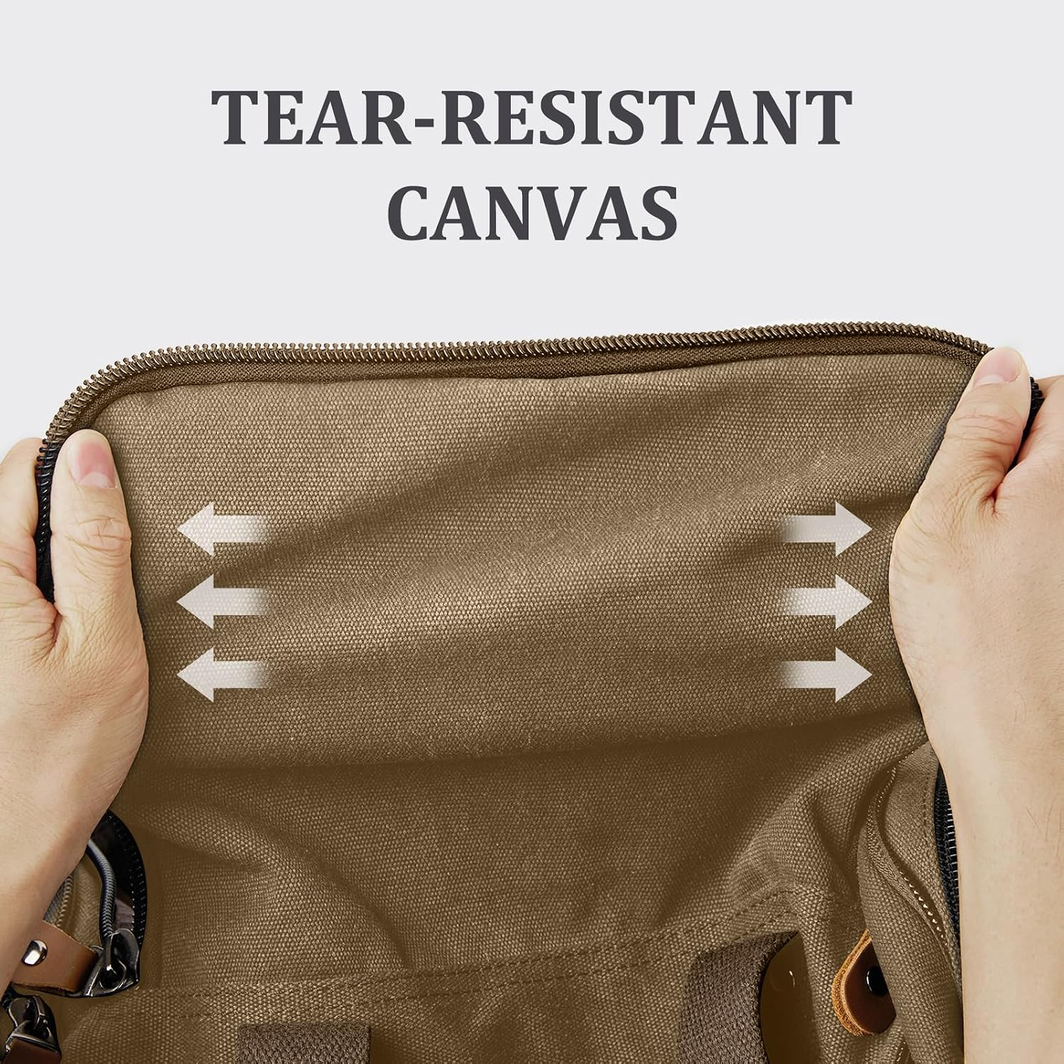 Canvas Duffle Bag, Expandable 60L Travel Overnight Weekender Bag | for Men, Multiple Pockets, Tear-Resistant, Durable Zippers, Detachable Strap, Coffee