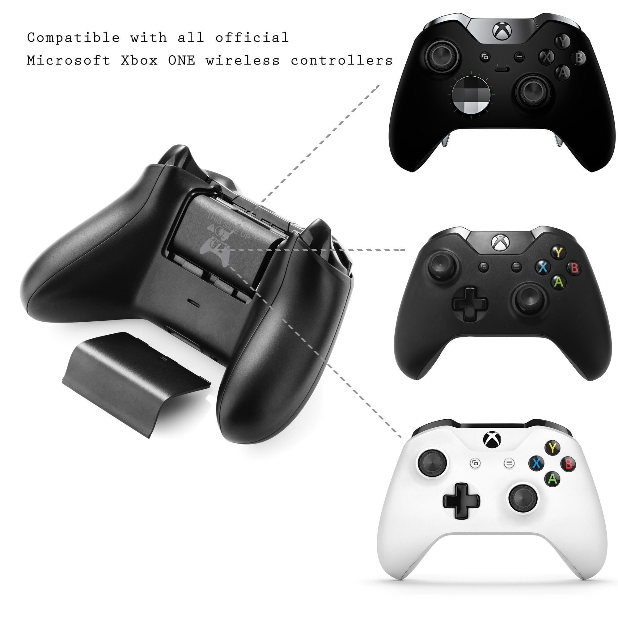 2-Pack Rechargeable Batteries Compatible with Xbox Series X, Series S, and Xbox One - Comes with 2 2800Mah Batteries and Charging Station - Smart LED Indicator