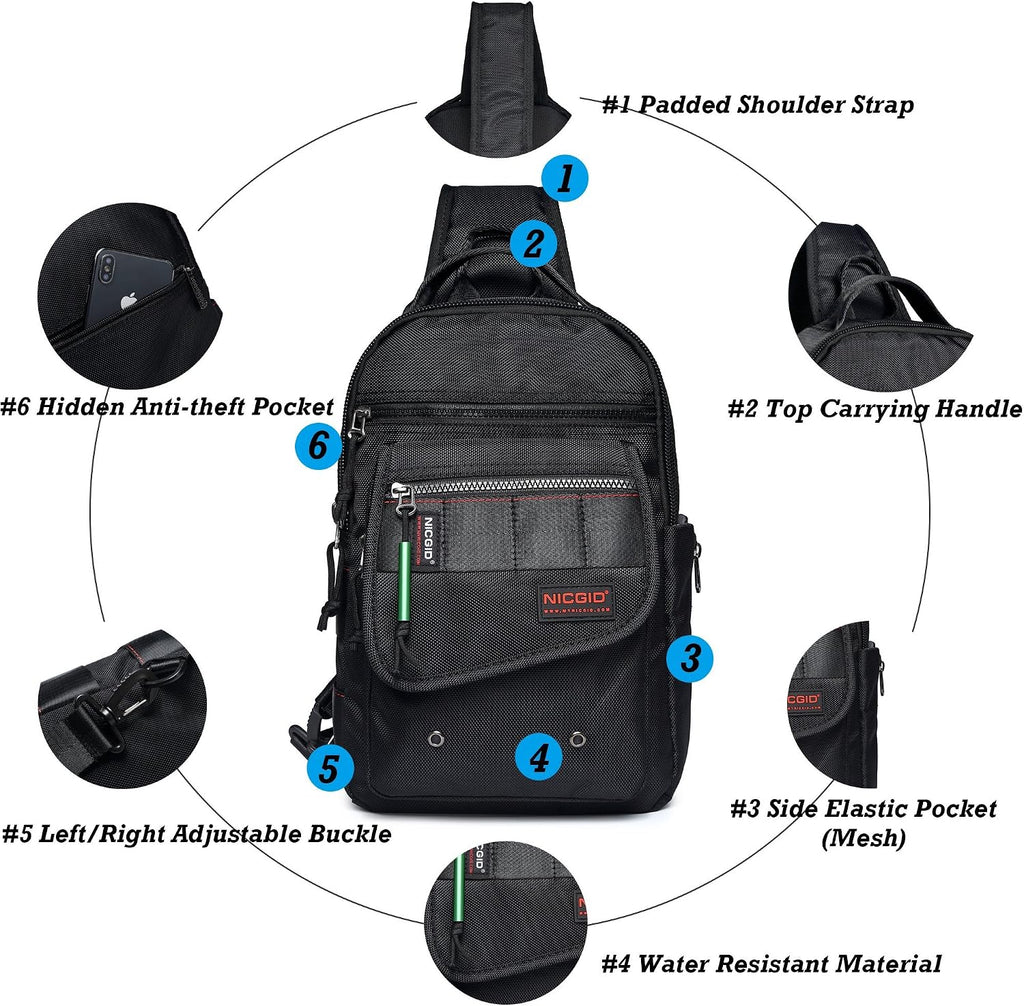 Sling Bags, Chest Shoulder Backpacks Crossbody Purse Outdoor Chest Bag Travel Backpack for Men Women