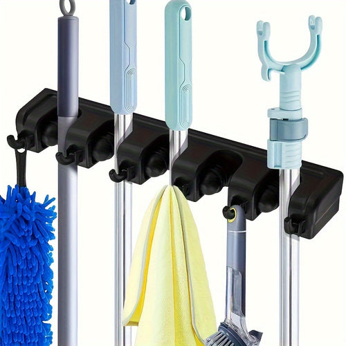 1pc Broom Holder, Wall Mounted Garden Tool Organizer, Home Laundry Room, Closet