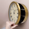 Gold/White Multifunctional Wall Clock with Storage Box, 25cm, Safe and Fun Design