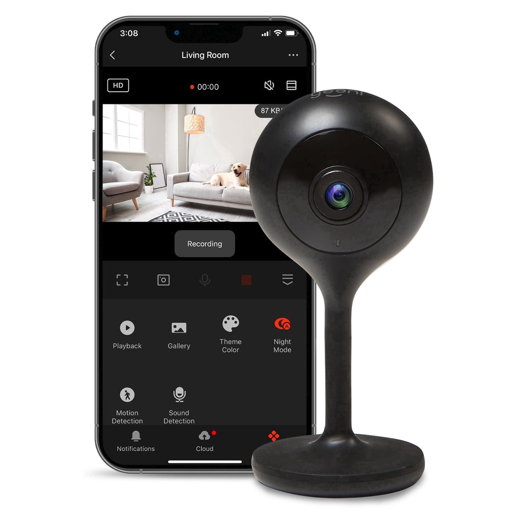 Look Indoor Home Security 1080P HD Video Surveillance Camera with Motion Detection, 2-Way Audio, Black