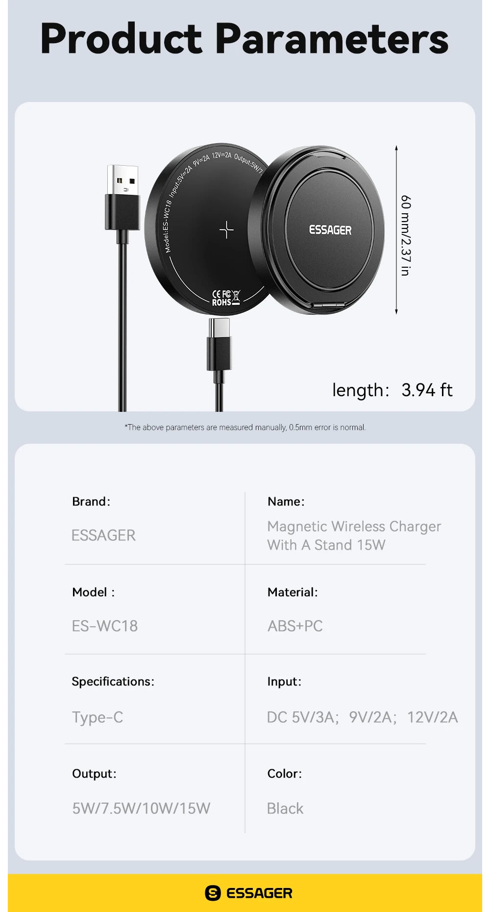 Essager Magnetic 15W Wireless Charger