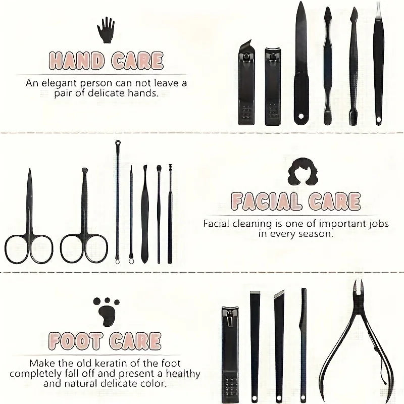 Black Nail Clippers Kit