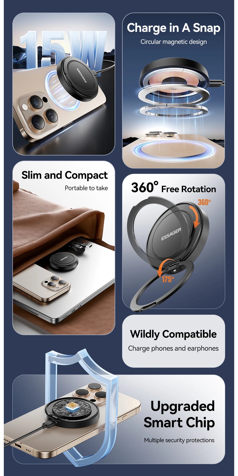 Essager Magnetic 15W Wireless Charger