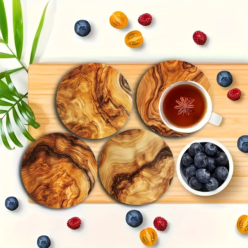 Artistic Wooden Coaster Set