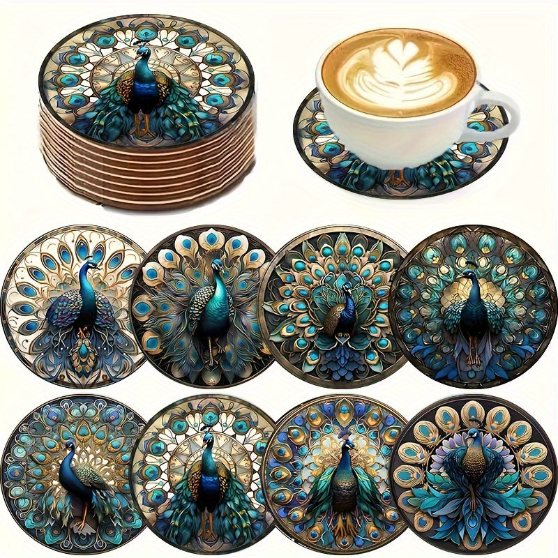 Insulation Peacock Coaster Set