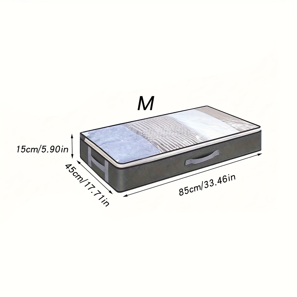 Under-Bed Storage Box with Flip-Top Lid - Durable Non-Woven Fabric Organizer for Blankets, Clothes & Bedding