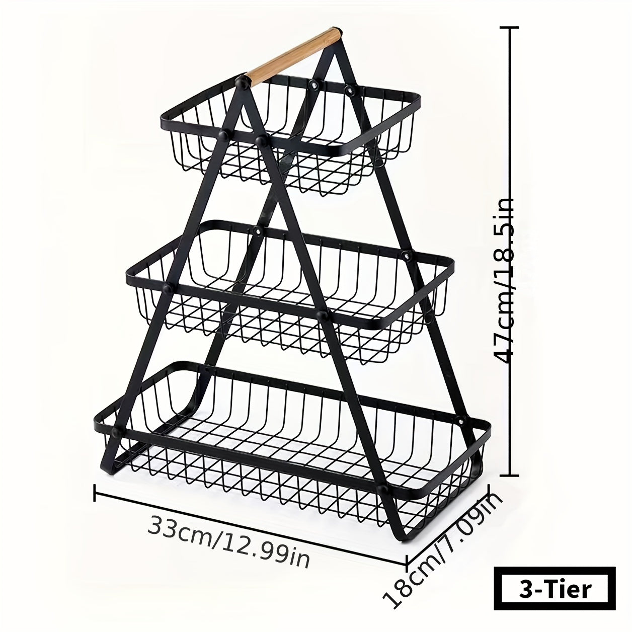 Heavy-Duty Iron Fruit Basket with Detachable Layers