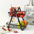 Heavy-Duty Iron Fruit Basket with Detachable Layers