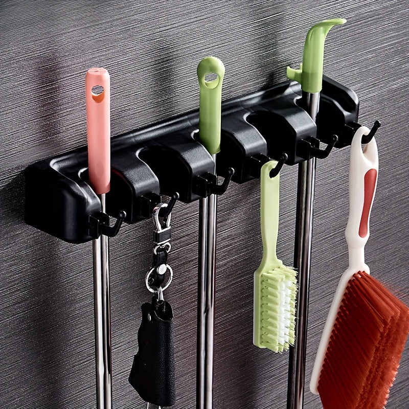 1pc Broom Holder, Wall Mounted Garden Tool Organizer, Home Laundry Room, Closet