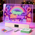 Glow LED Drawing Board with Music Sync & Foldable Stand, Light up Acrylic Note Board