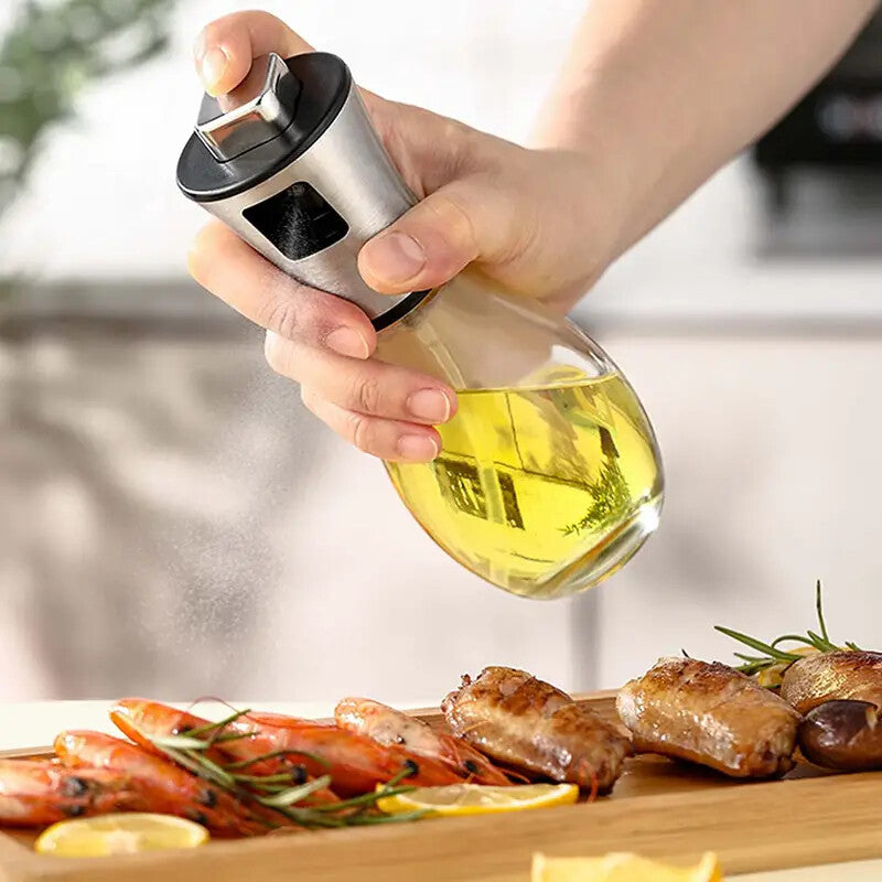 Olive Oil Spray Bottle Glass Oil Dispenser BBQ Kitchen Gadget Vinegar Water Pump