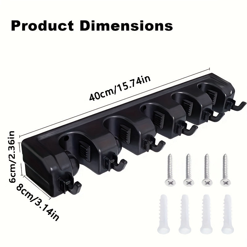 1pc Broom Holder, Wall Mounted Garden Tool Organizer, Home Laundry Room, Closet