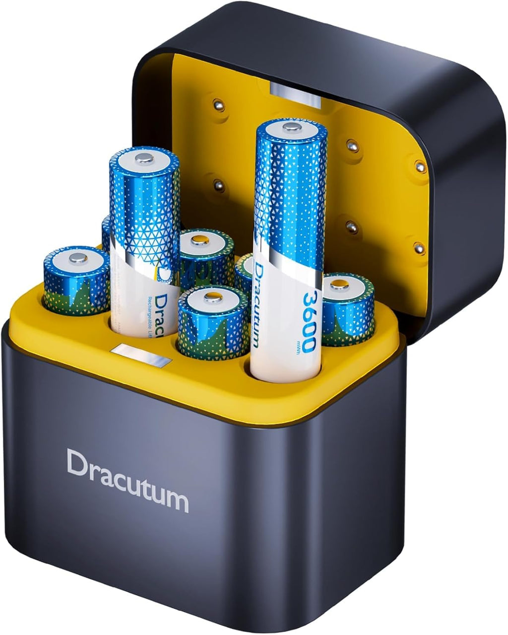 Rechargeable AA Lithium Batteries with Charger 8-Pack 3600Mwh