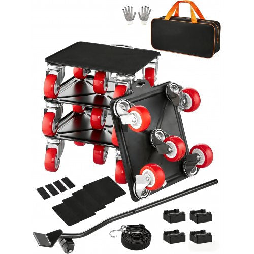Furniture Dolly, Maximum Load 3474 Lbs, Heavy Duty Furniture Movers with 5 360° Rotation Wheels, Carbon Steel Panel, Furniture Lift Slider Tool Set for Appliances, Sofa, Fridge, Washing Machine